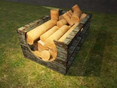 Wooden Wood Box 4K QUALITY 1 3D model