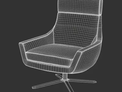  Replica Glee High Back Armchair Model, Light Brown 