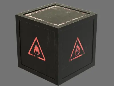 Explosive box Low-poly 3D model