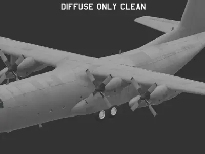 C130 Hercules Low-poly 3D model