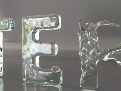 Aqua Logo Water Text 3D model