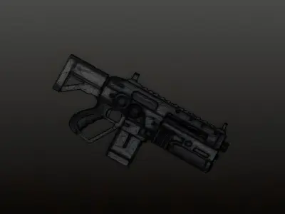 Sci-Fi Shotgun High-Quality PBR Model for FPS Cyberpunk Games Low-poly 3D model