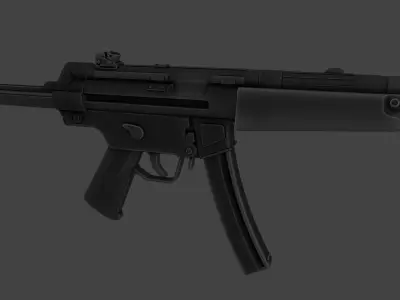HK Machine Pistole 5 9x19mm Submachine Gun MP5 Low-poly 3D model