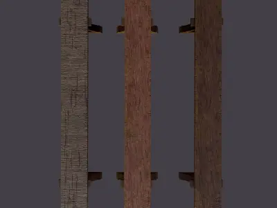 Wooden Tables Wide and Thin Free low-poly 3D model