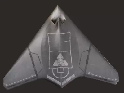 DRDO Ghatak - Indian Unmanned Strike Air Vehicle USAV Low-poly 3D model