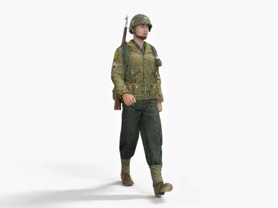 World War II US Uniform Soldier Low-poly 3D model