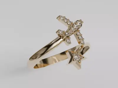 airplane ring 3D print model