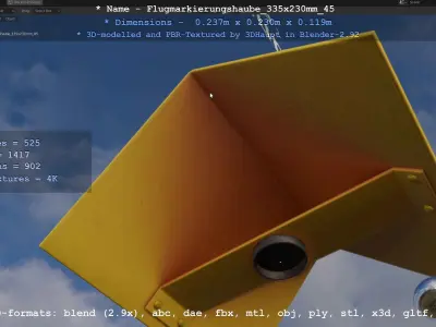 Flugmarkierungshaube 335x230mm 45 Low-poly 3D model