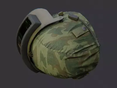 Hat Russian Army Helmet with Visor Low-poly 3D model