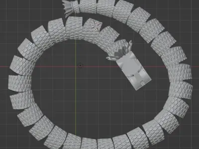 Quetzalcoatl articulated mexican snake 3D model