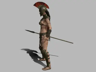 Female Gladiator Low-poly 3D model