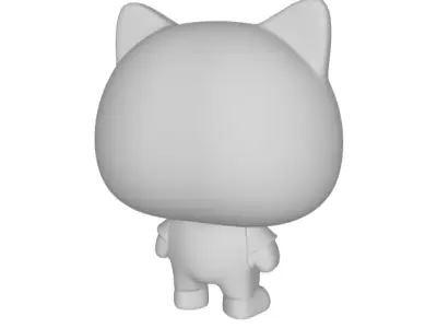 Golden Cat Character 3D model