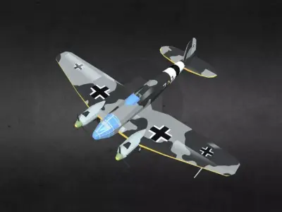 heinkel-he-111 luftwaffe bf Low-poly 3D model