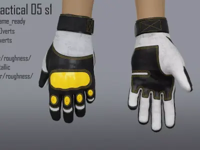 FPS hand glove tactical 05 s1 Low-poly 3D model
