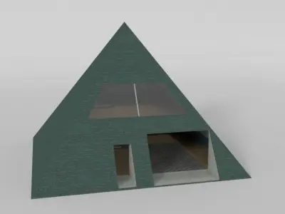 Modern Pyramid House Low-poly 3D model