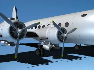 Douglas DC-4 Bare Metal 3D model