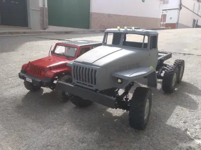 6x6 truck rc crawler car hard body 3D print model