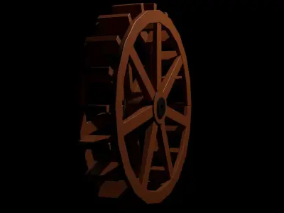 Paddle wheel basemesh - rdy for texturing Free low-poly 3D model