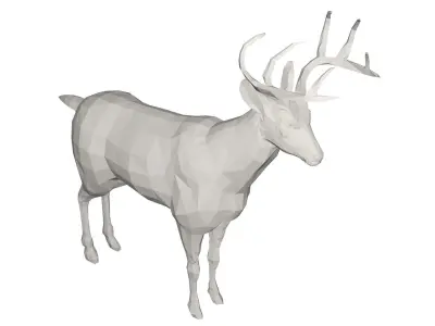 Deer - wild animal Low-poly 3D model