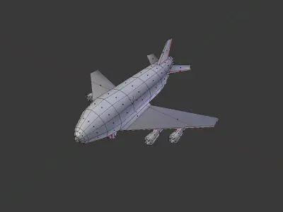 Jumbo Jet Toy low-poly game ready Low-poly 3D model