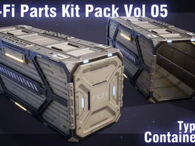 Sci Fi Container Type C PBR Free 3D model