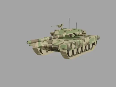 T-90 Battle Tank Low-poly 3D model