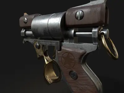 steampunk Gun 3D model shop