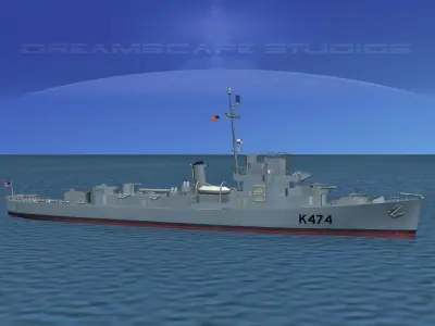 UK Captains Class Frigate HMAV Foley 3D model