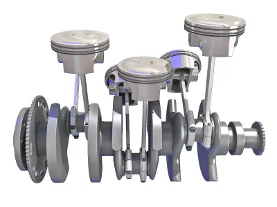 V6 Engine Cylinders 3D model