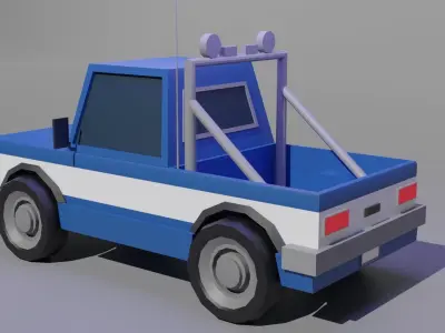 Police Truck Low-poly 3D model