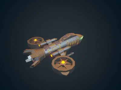 Sci-fi Military drone - 03 Low-poly 3D model