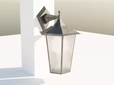 Low Poly Old Street Lamp Low-poly 3D model