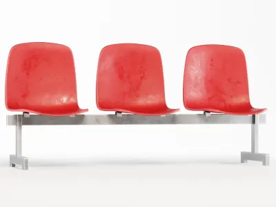 Chair01 three plastic seats Free 3D model