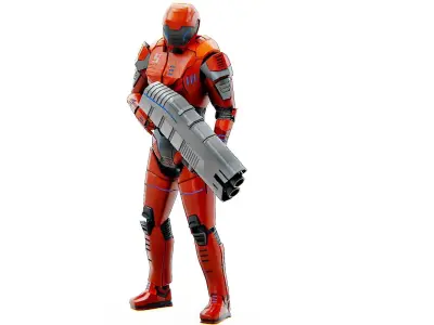 TROOPER X-4 Rigged for Unreal Engine - Unity - MIXAMO  3D model