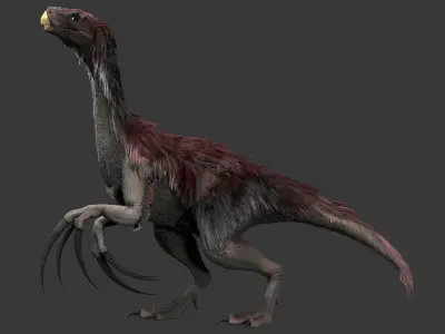 Realistic Therizinosaurus Rigged and Animated Low-poly 3D model