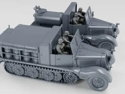 Sd Kfz 11-2 Decontamination and Sd Kfz 11-3 Chemical warfare 3D print model