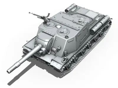 ISU-152  - Soviet heavy self-propelled gun  3D model