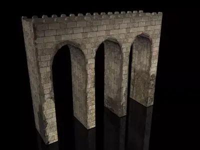 Medieval Bridge Low-poly 3D model