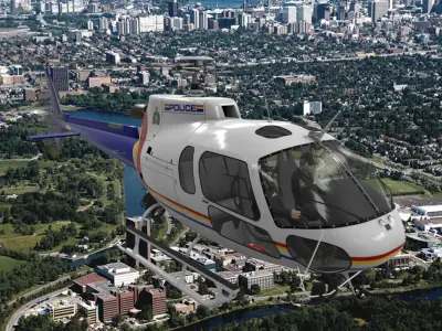 AS-350 Royal Canadian Mounted Police Animated Low-poly 3D model