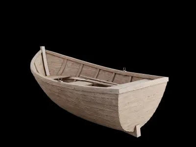 wooden boat 3D model