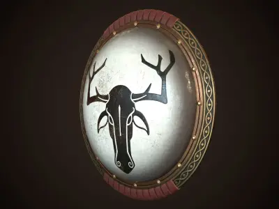 Hoplite Shield Deer Low-poly 3D model