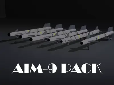 LOW POLY Aim-9 pack Low-poly 3D model