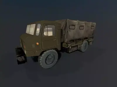 GAZ 66 Low 3D model - Army car Low-poly 3D model