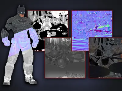 Batman arkham knight armor Low-poly 3D model