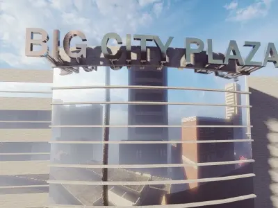 Big City Plaza Low-poly 3D model