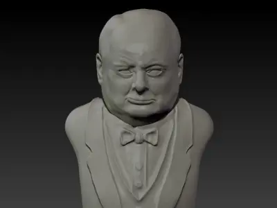 Churchill Bust Ready for 3D printing 3D print model