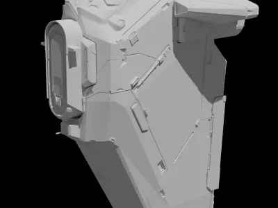 Spaceship Low-poly 3D model