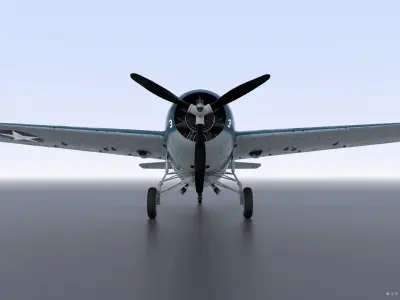 F4F-3 WILDCAT F3 -Butch- Low-poly 3D model
