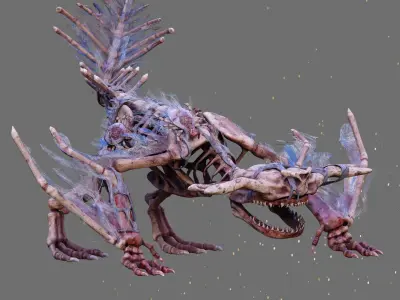 Zombie Bone Beast Low-poly 3D model