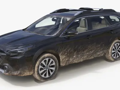 Subaru Outback 2025 Black Dirty Crossover 3D model